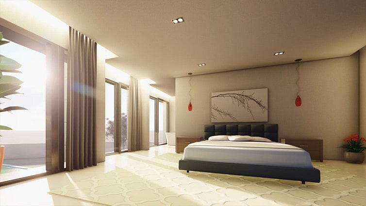 Dormitorio interior de proyecto residencial
